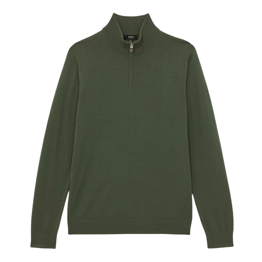 REISS Blackhall Merino Wool Half-Zip Jumper